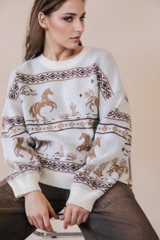 Oversized Cowboy Sweater - Multiple Colors