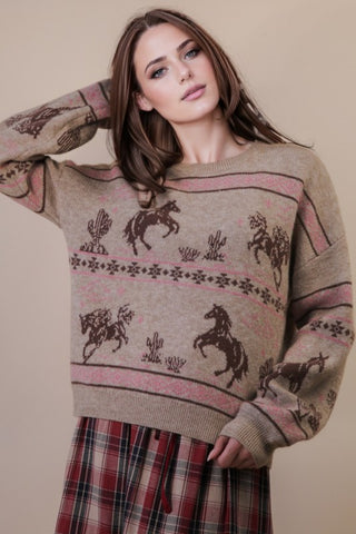 Oversized Cowboy Sweater - Multiple Colors