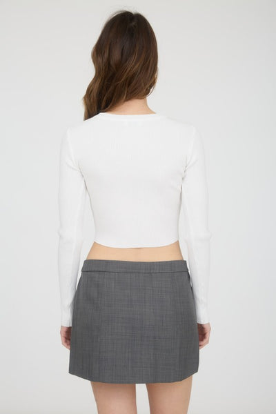 Long Sleeve Knit Crop Sweater Top