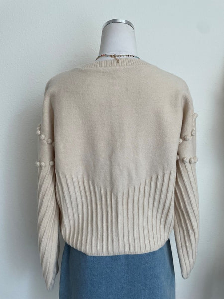 Cream Pom Pom Sweater