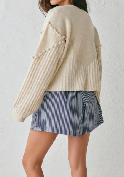 Cream Pom Pom Sweater