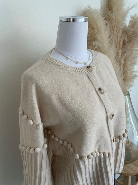 Cream Pom Pom Sweater