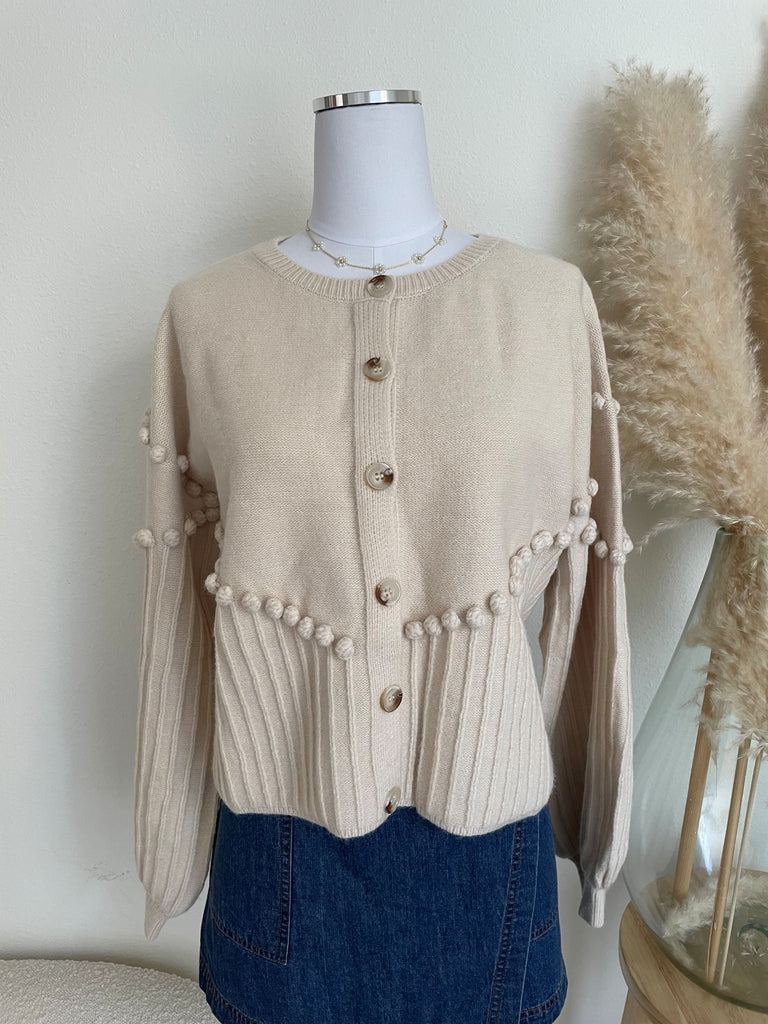 Cream Pom Pom Sweater