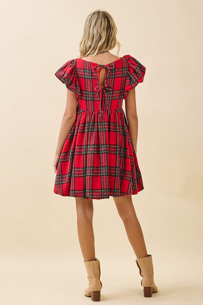 Christmas Plaid Bubble Dress