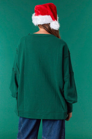 Christmas Patches Oversized Sweatshirt