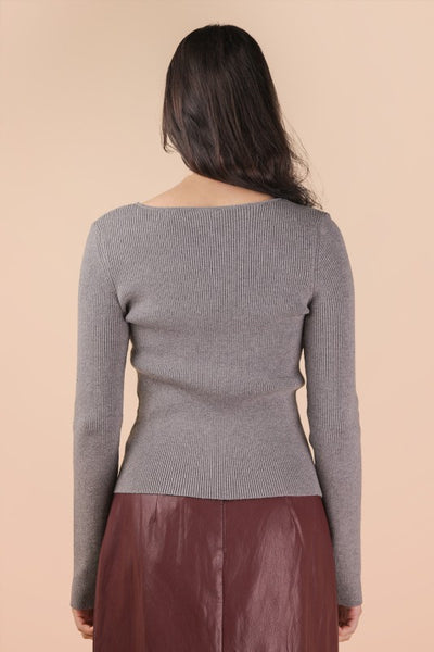 Button Down Fitted Knit Sweater Top - Multiple Colors