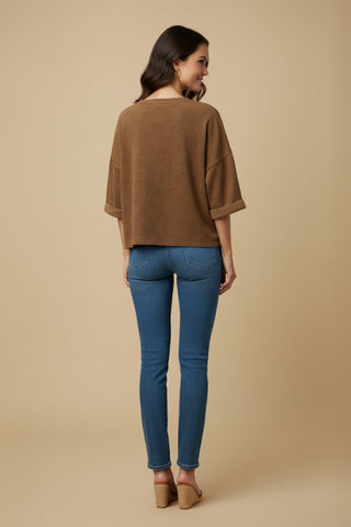 Horseshoe Patch Vegan Suede Top