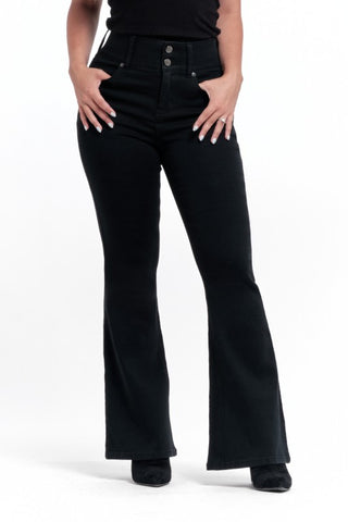 Petite Fit & Flare Denim - Black