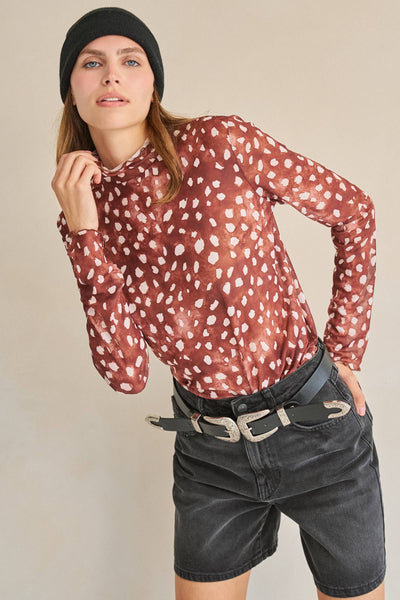 Spotted Season Mesh Top