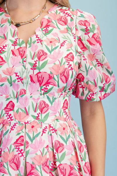 Golden Hour Blooms Midi Dress