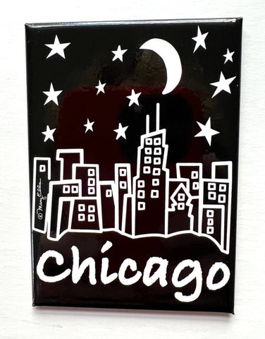 Mary Ellis - Chicago Skyline Magnet | Chicago Souvenir Gift Magnet