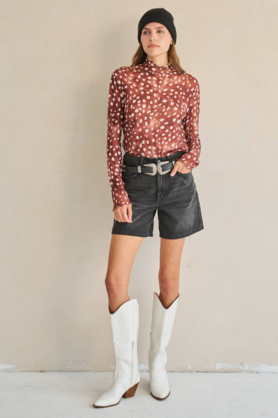 Spotted Season Mesh Top