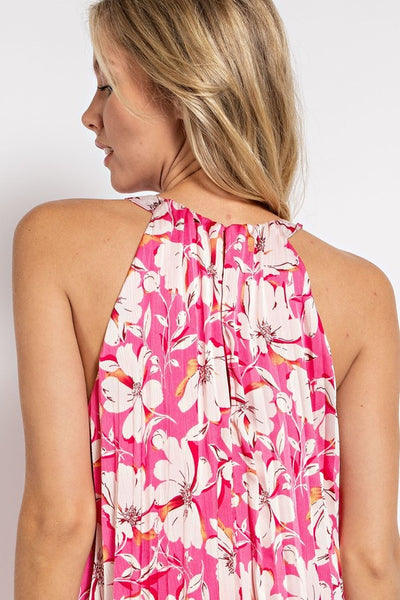 Gorgeous Floral Pleated Swing Dress