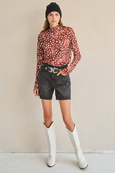 Spotted Season Mesh Top