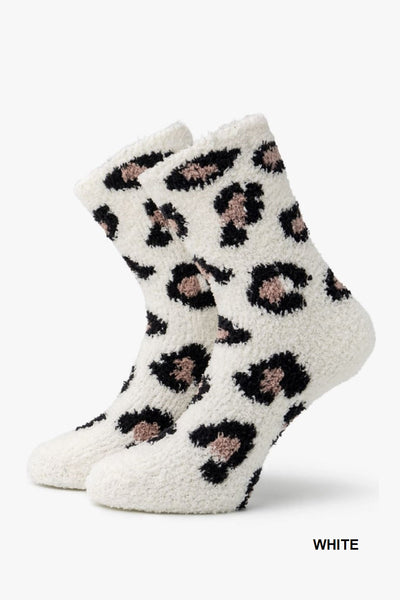 Leopard Cozy Plush Socks