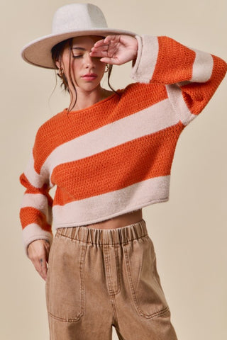 Autumn Vibes Striped Sweater