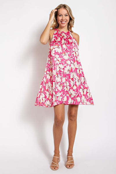 Gorgeous Floral Pleated Swing Dress