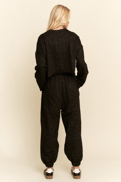 Rhinestones Speckled Fleece Lounge Set