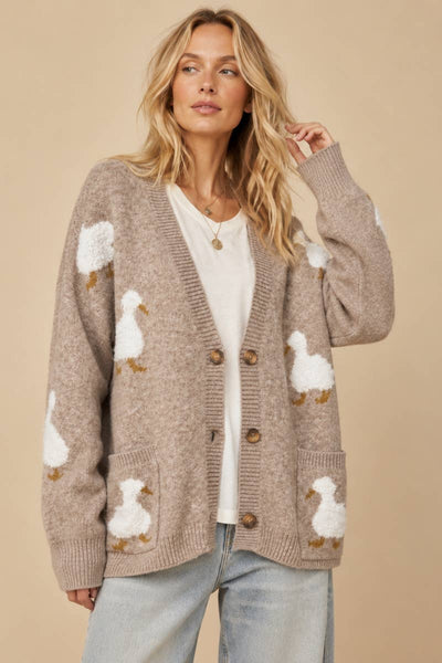 J.NNA - The Cozy Duckling Oversized Knit Cardigan