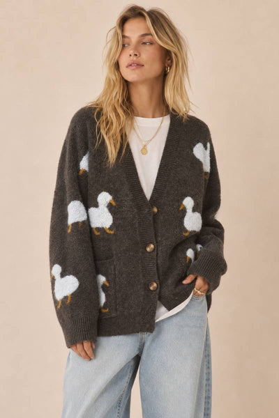 J.NNA - The Cozy Duckling Oversized Knit Cardigan