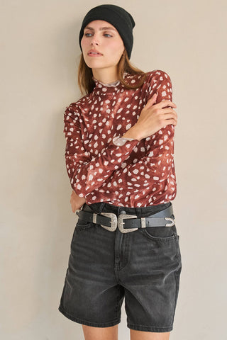 Spotted Season Mesh Top