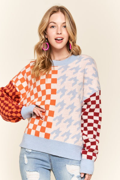 Checkered and Houndstooth Sweater
