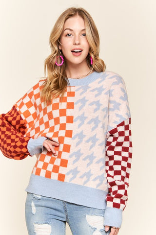 Checkered and Houndstooth Sweater