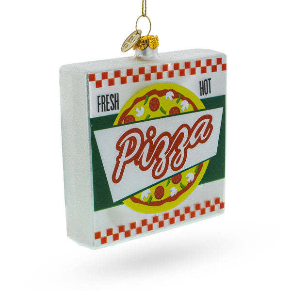 Pizza Box Glass Ornament