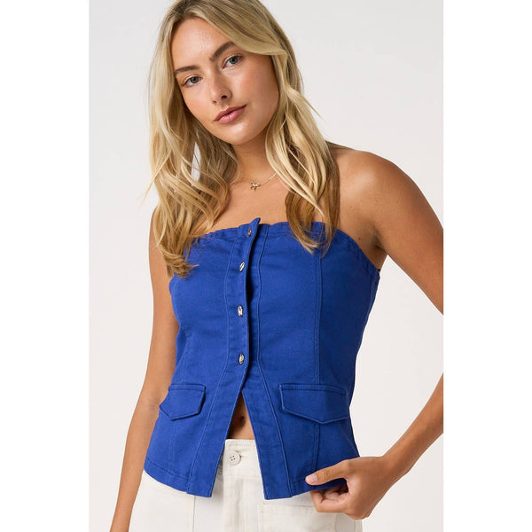 mittoshop - SPLIT HEM BUTTONED TUBE TOP