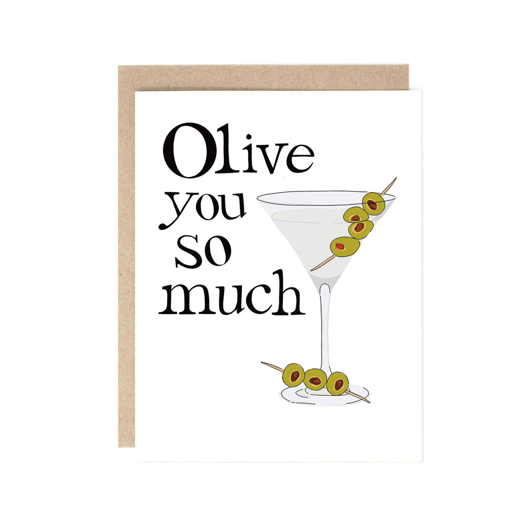 Olive (I love) you so much Pun Valentine's Day Card