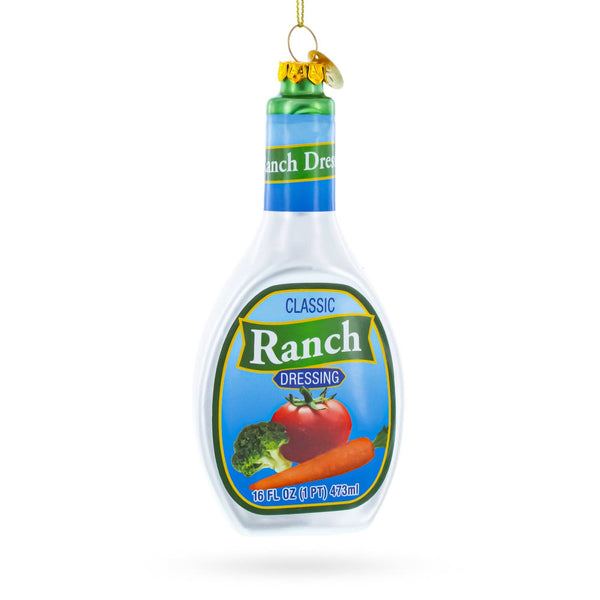 Ranch Dressing Bottle Glass Ornament