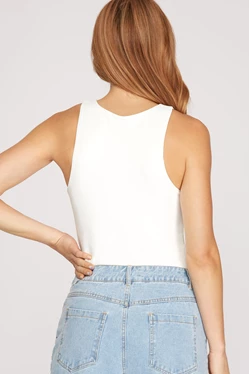 Sleeveless Crew Neck Bodysuit - Multiple Colors