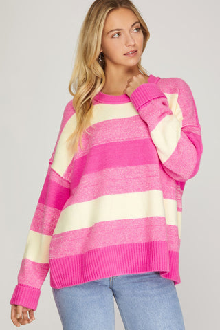 Shades of Pink Striped Sweater