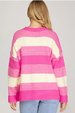 Shades of Pink Striped Sweater