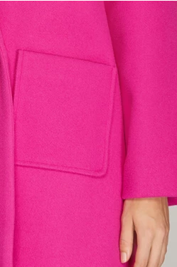 Hot Pink Oversized Double Button Half Length Coat