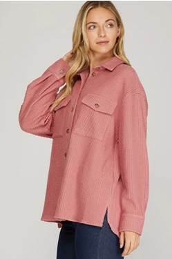 Rose Textured Shacket