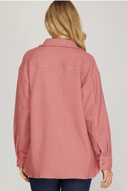 Rose Textured Shacket