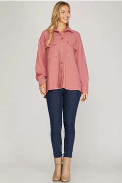 Rose Textured Shacket