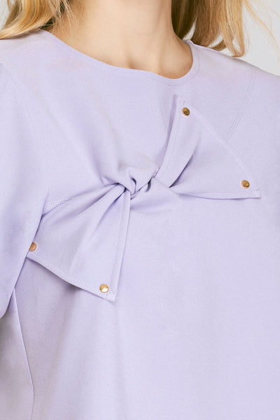Lilac Bow Puff Sleeve Top