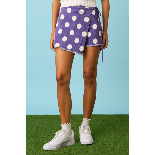 mittoshop - GAME DAY POLKA DOT OVERLAY WRAP FRONT MINI SKORT