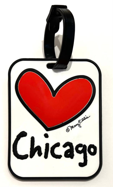 Chicago Heart 3-D Luggage Tag | Chicago Gift | Chicago Souvenir