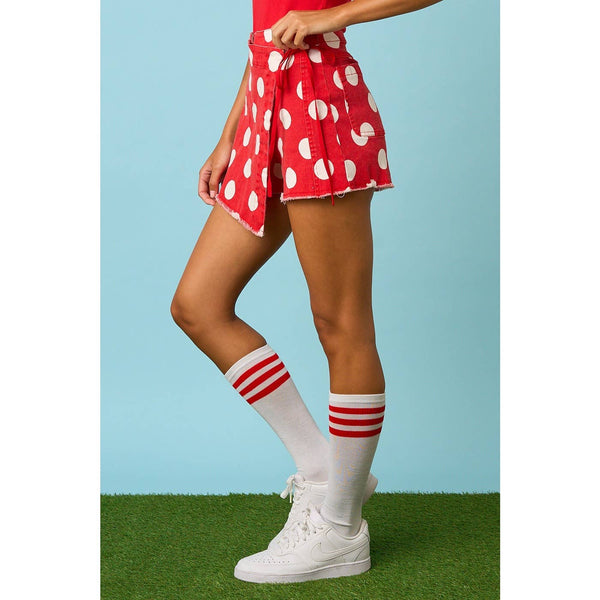 mittoshop - GAME DAY POLKA DOT OVERLAY WRAP FRONT MINI SKORT