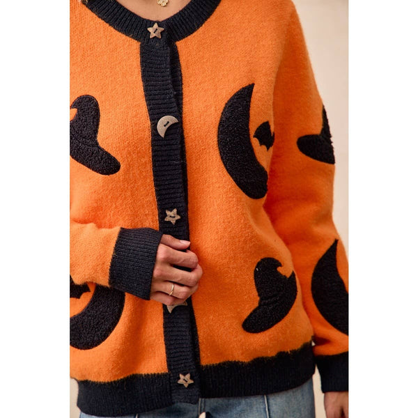 BiBi - HALLOWEEN WITCH HAT MOON BAT ARTWORK CARDIGAN