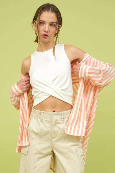 mittoshop - T10426 - TWIST FRONT SLEEVELESS CROP TOP
