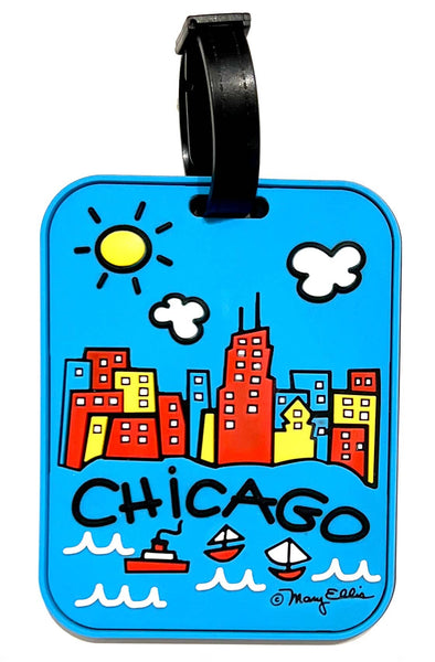Chicago Skyline 3-D Luggage Tag | Chicago Souvenir | Chicago Gift | Suitcase Tag
