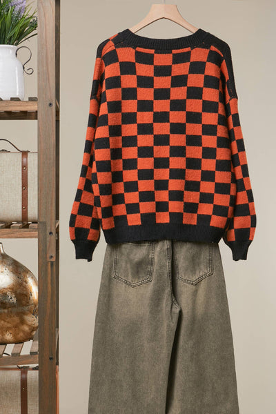 Mello. - Checkerboard Halloween Cardigan