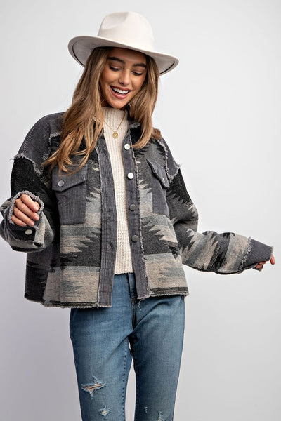 Aztec And Corduroy Shacket