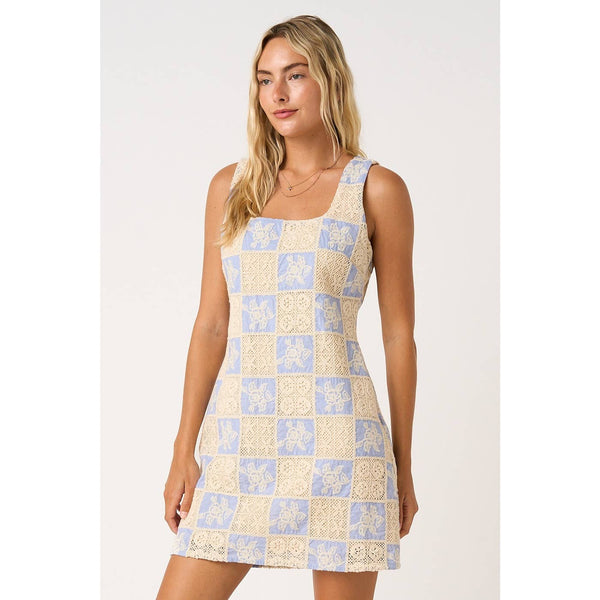 mittoshop - EMBROIDERED SQUARE NECK SLEEVELESS MINI DRESS