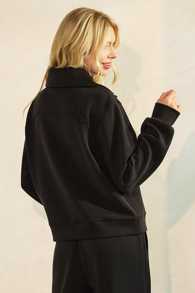 Cloud Knit Half Zip Collared Sweatshirt