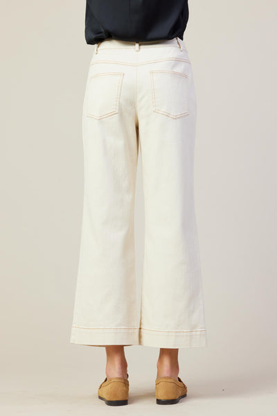 Ivory Cotton Twill Pants